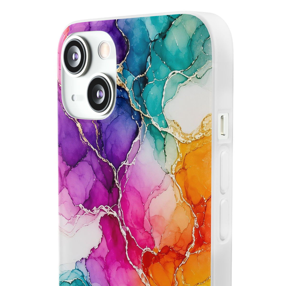 Rainbow Alcohol Ink Bloom Flexi Phone Case