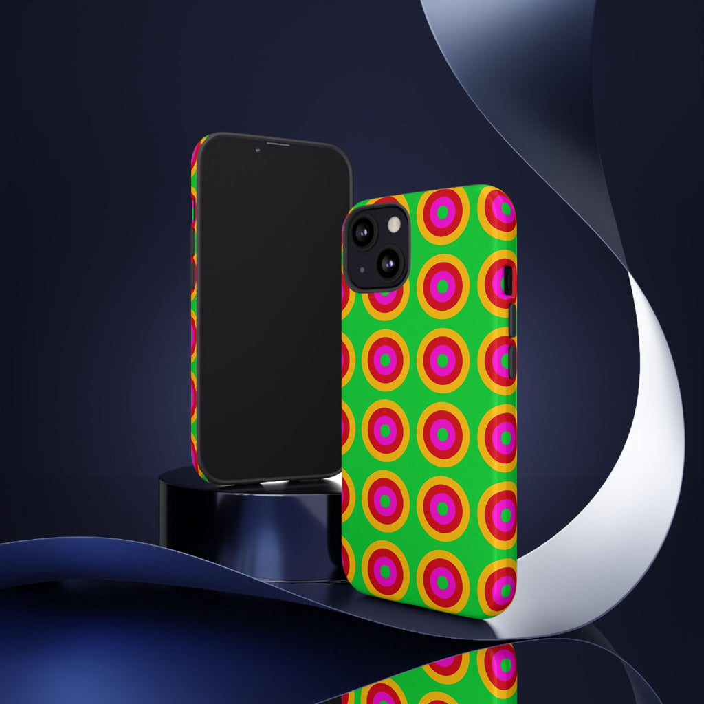 Giant Op-Art Jewel Rings Tough Phone Case – Op-Art Concentric Circles Pattern
