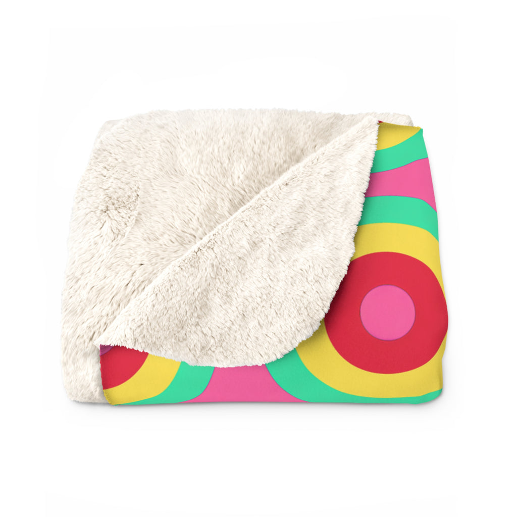 Giant Op-Art Jewel Rings Sherpa Fleece Blanket – Candy Christmas