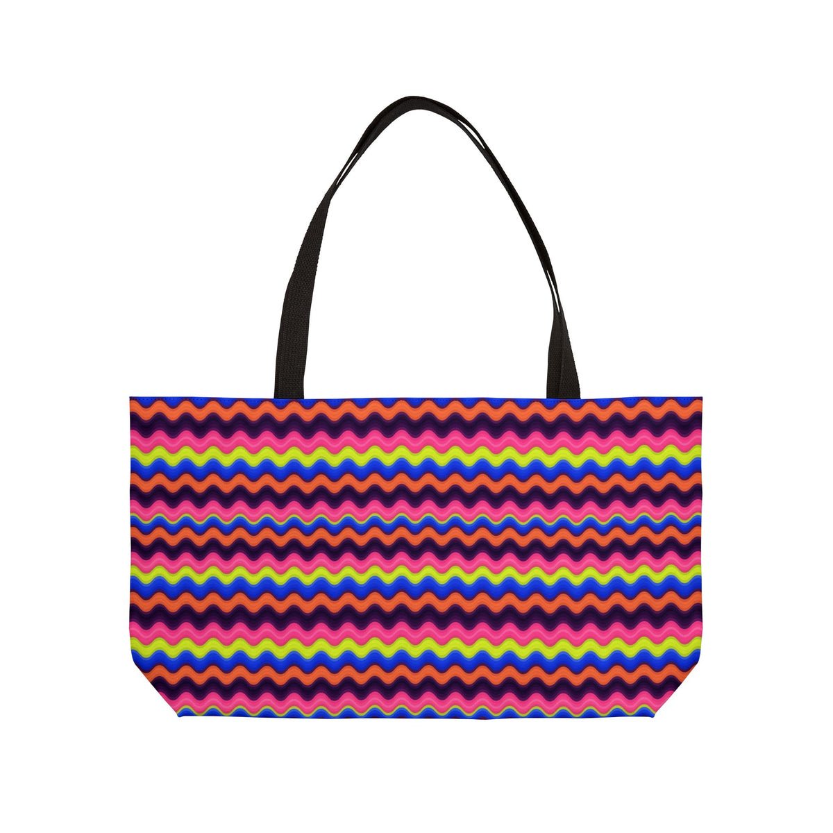 Bold Wave Stripes Weekender Tote Bag – Op-Art Pattern