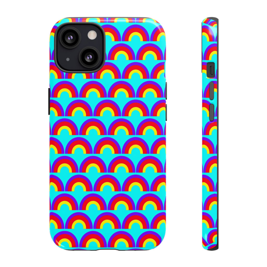 Chromatic Scallop Ripple Tough Phone Case – Op-Art Scallops Pattern