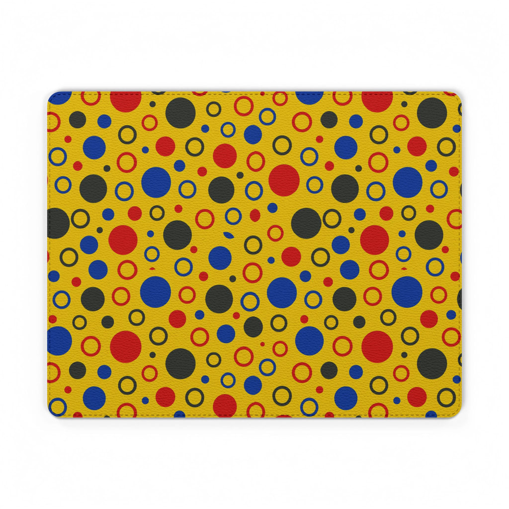 Bubble Outlines Vegan Leather Mouse Mat – Pop Abstract Pattern