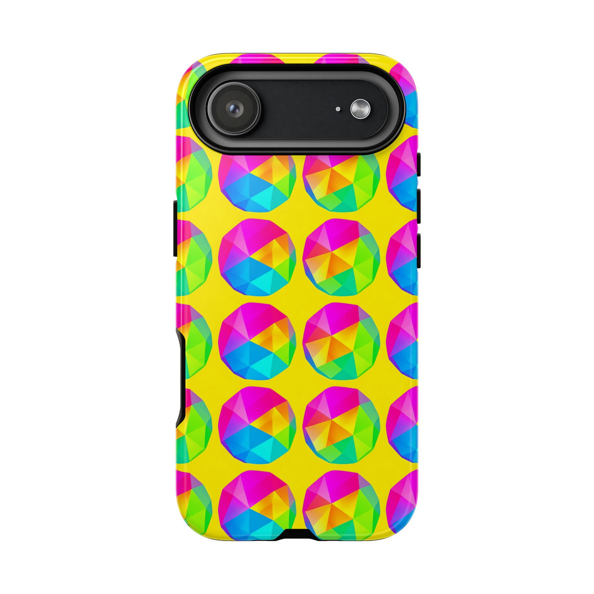 Holo Pebble Prisms Tough Phone Case – Iridescent Geometric Pattern