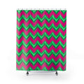 Broad Cut-Gem Chevrons Shower Curtain – Chevron Geometric Pattern