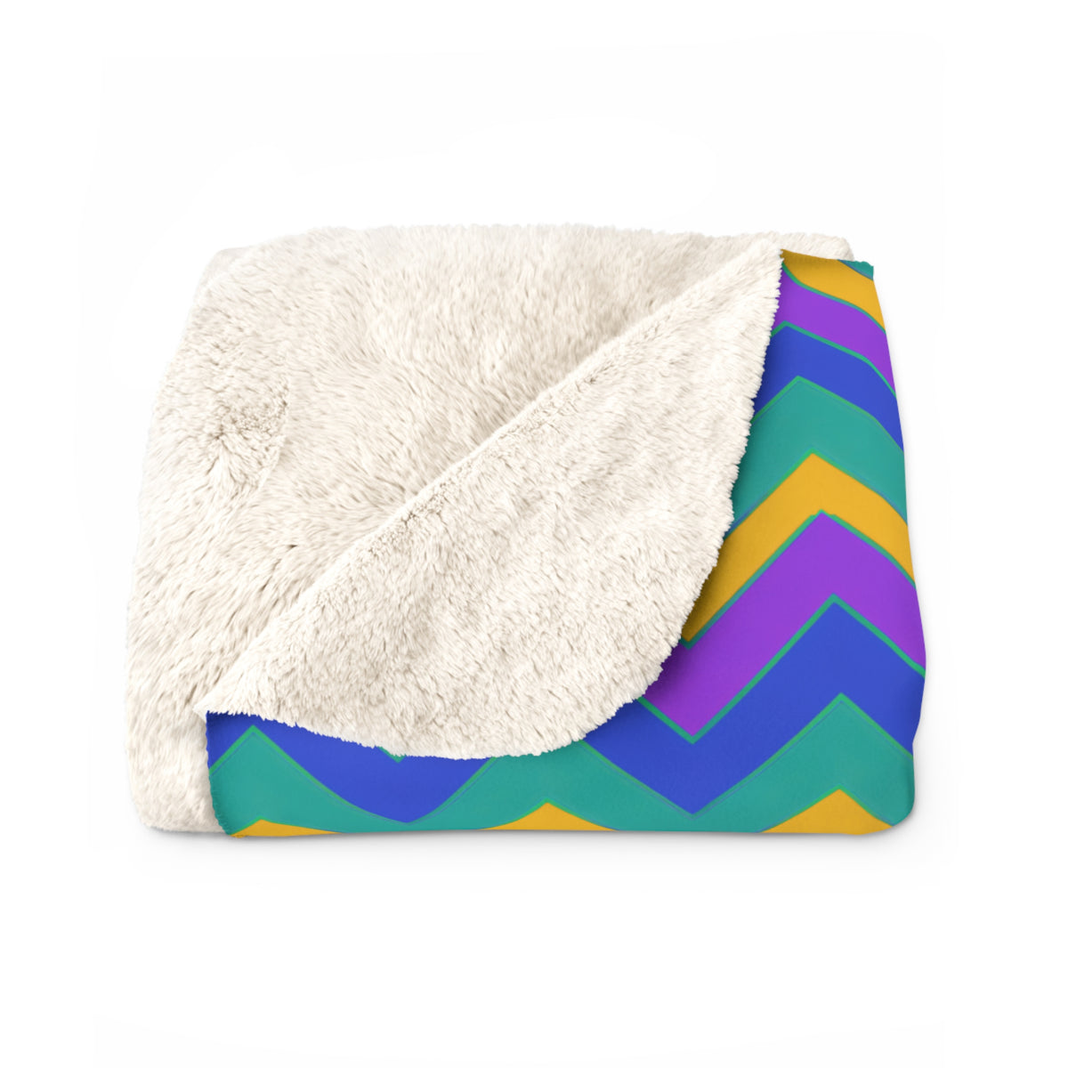 Jewel Chevron Bands Sherpa Fleece Blanket – Peacock Jewel