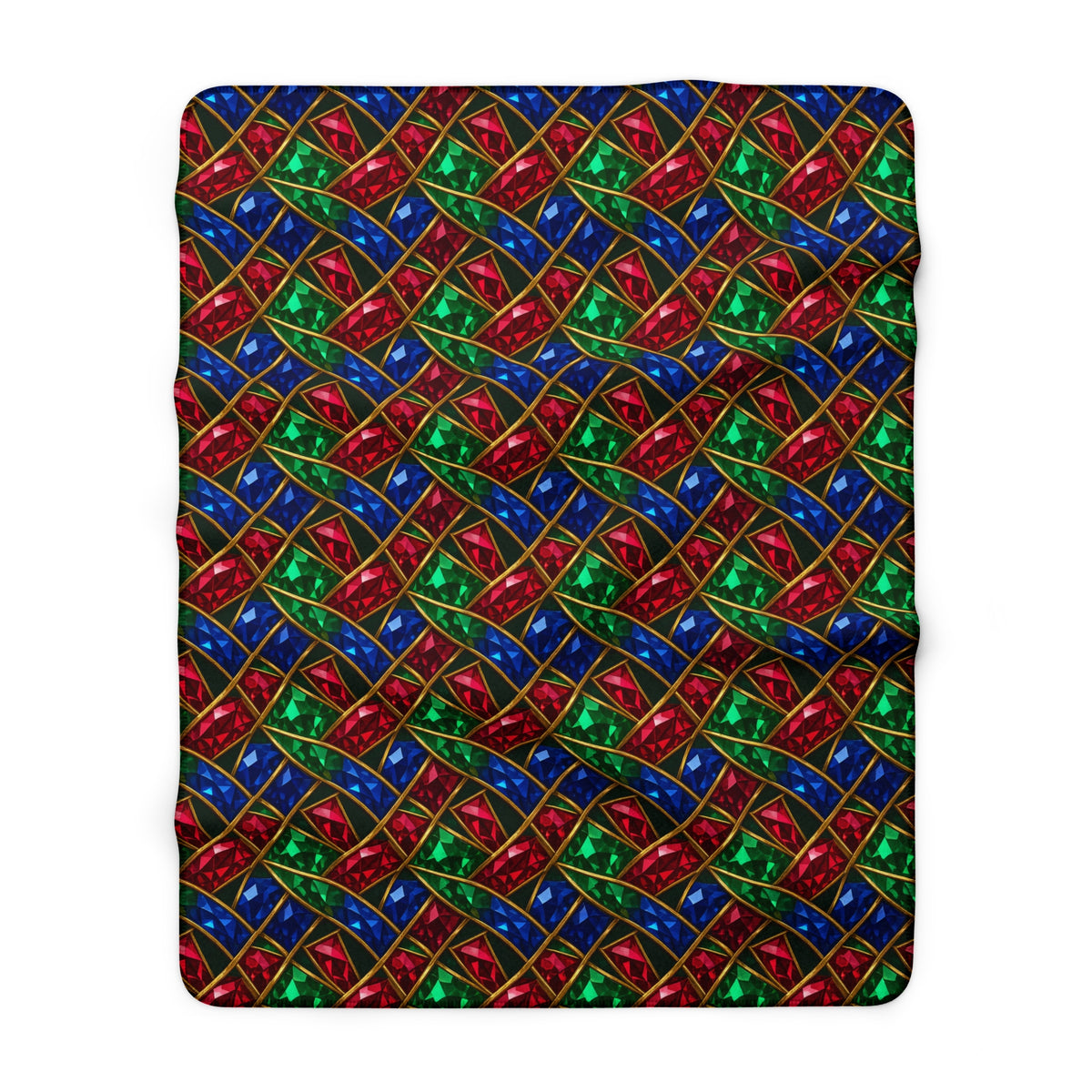 Jewel Prism Weave Sherpa Fleece Blanket – Kaleidoscopic Pattern