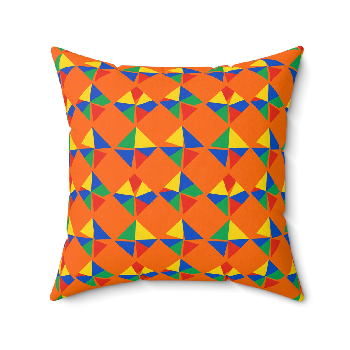 Stacked Cubist Prisms Faux Suede Cushion – Cubist Geometric Pattern