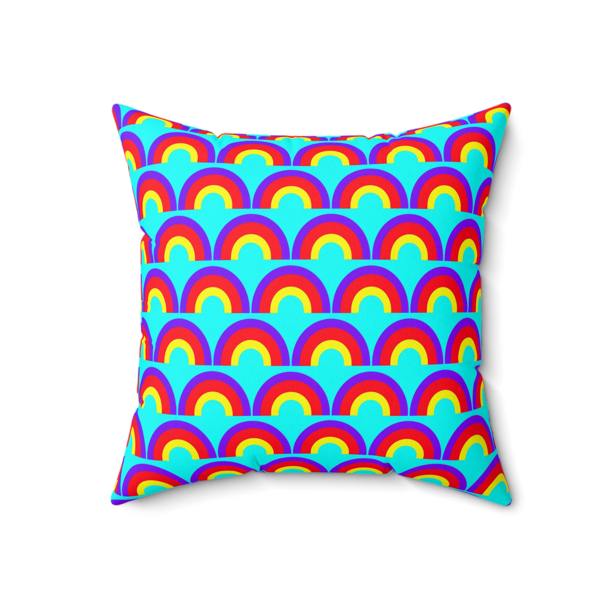 Chromatic Scallop Ripple Faux Suede Cushion – Op-Art Scallops Pattern