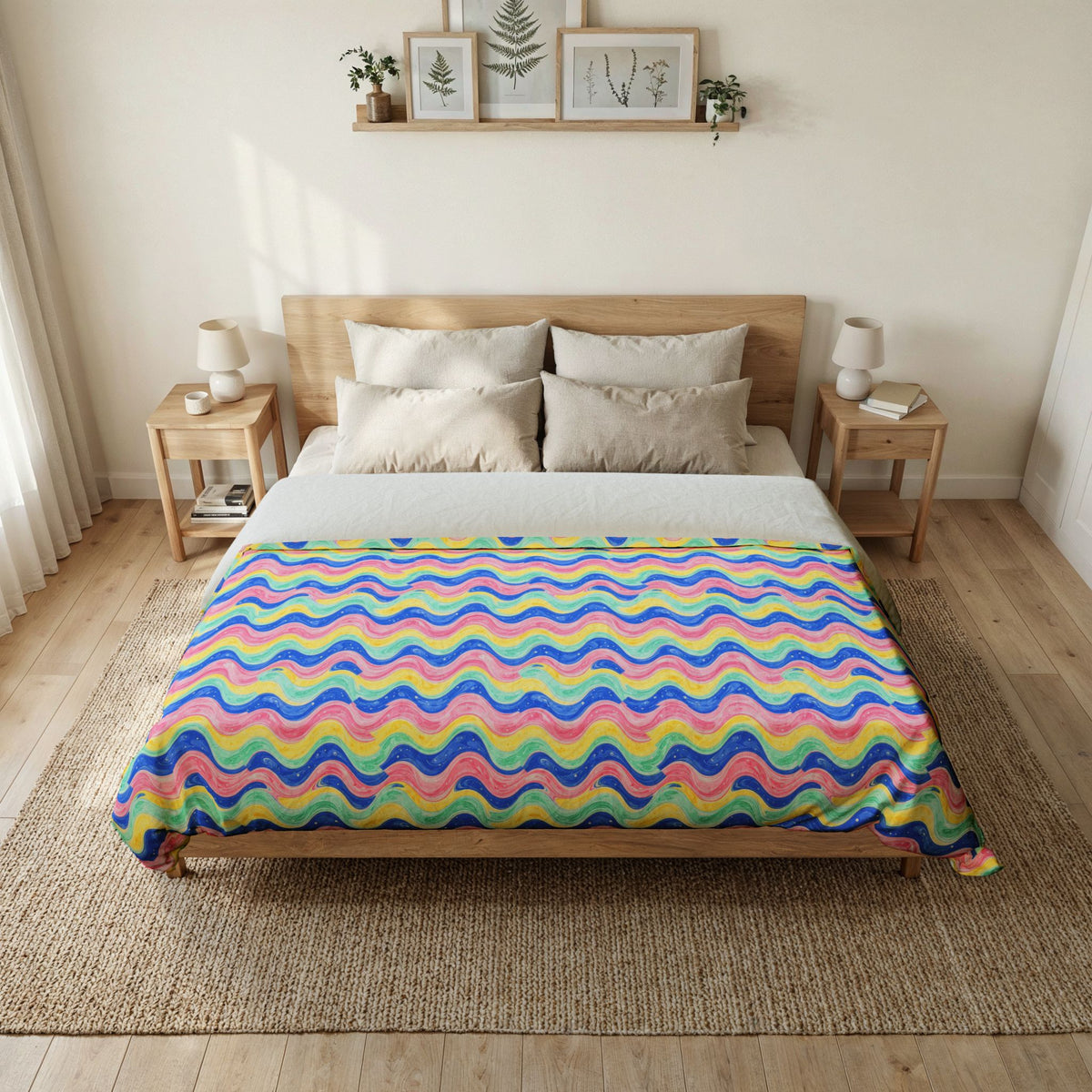 Icing Drip Waves Cotton Duvet Cover – Candy Fluid Art Pattern