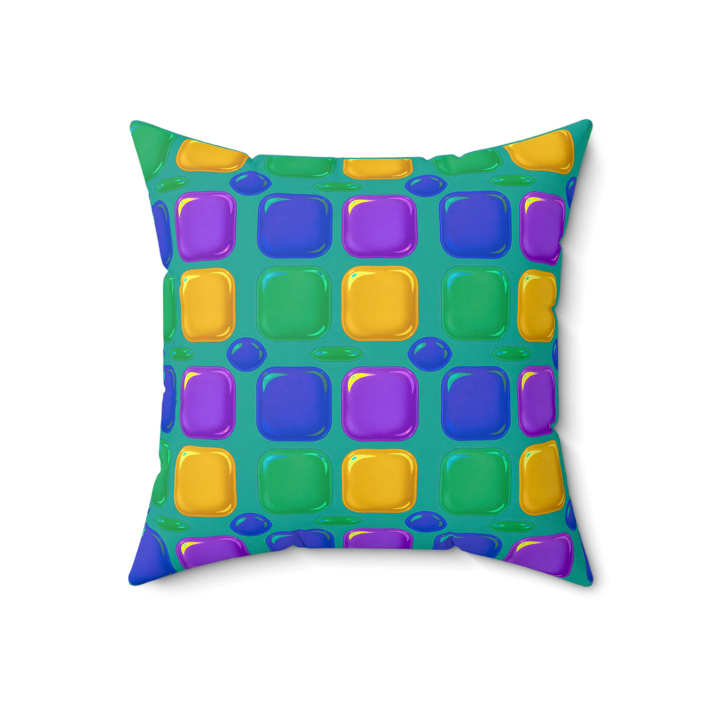 Giant Puffy Glass Cushions Faux Suede Cushion – Peacock Jewel