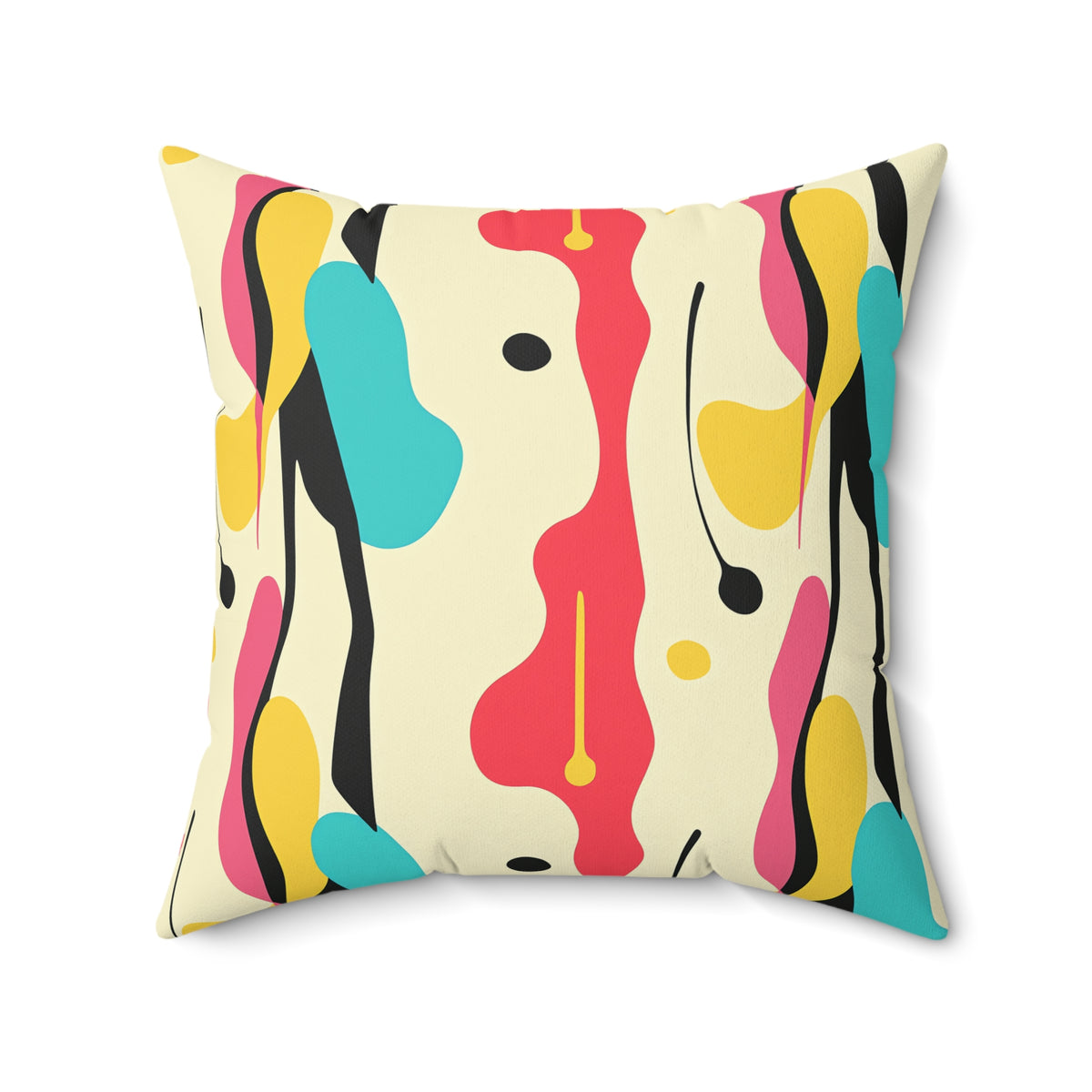 Cut-Out Blobs Faux Suede Cushion – Mid-Century Cut-Out Pattern