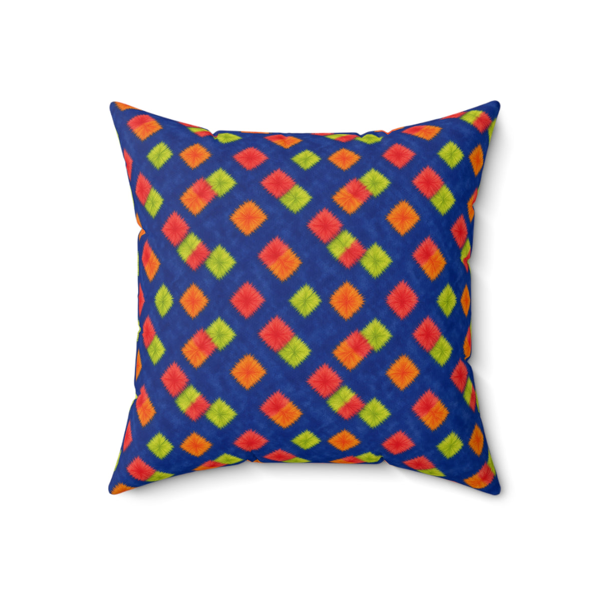 Fold Square Bleed Faux Suede Cushion – Tie-Dye Pattern