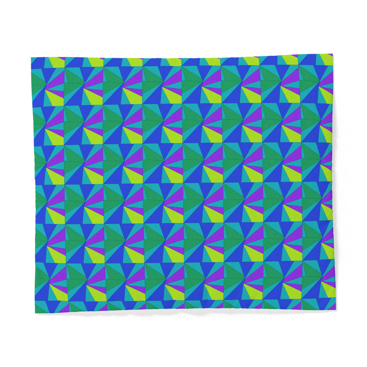 Cubist Sunburst Blocks Cotton Duvet Cover – Peacock Jewel