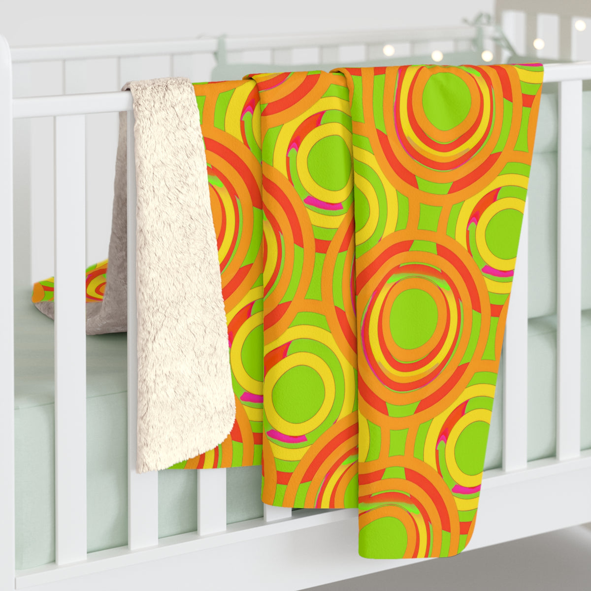 Interlocking Ring Ripples Sherpa Fleece Blanket – Hot Citrus