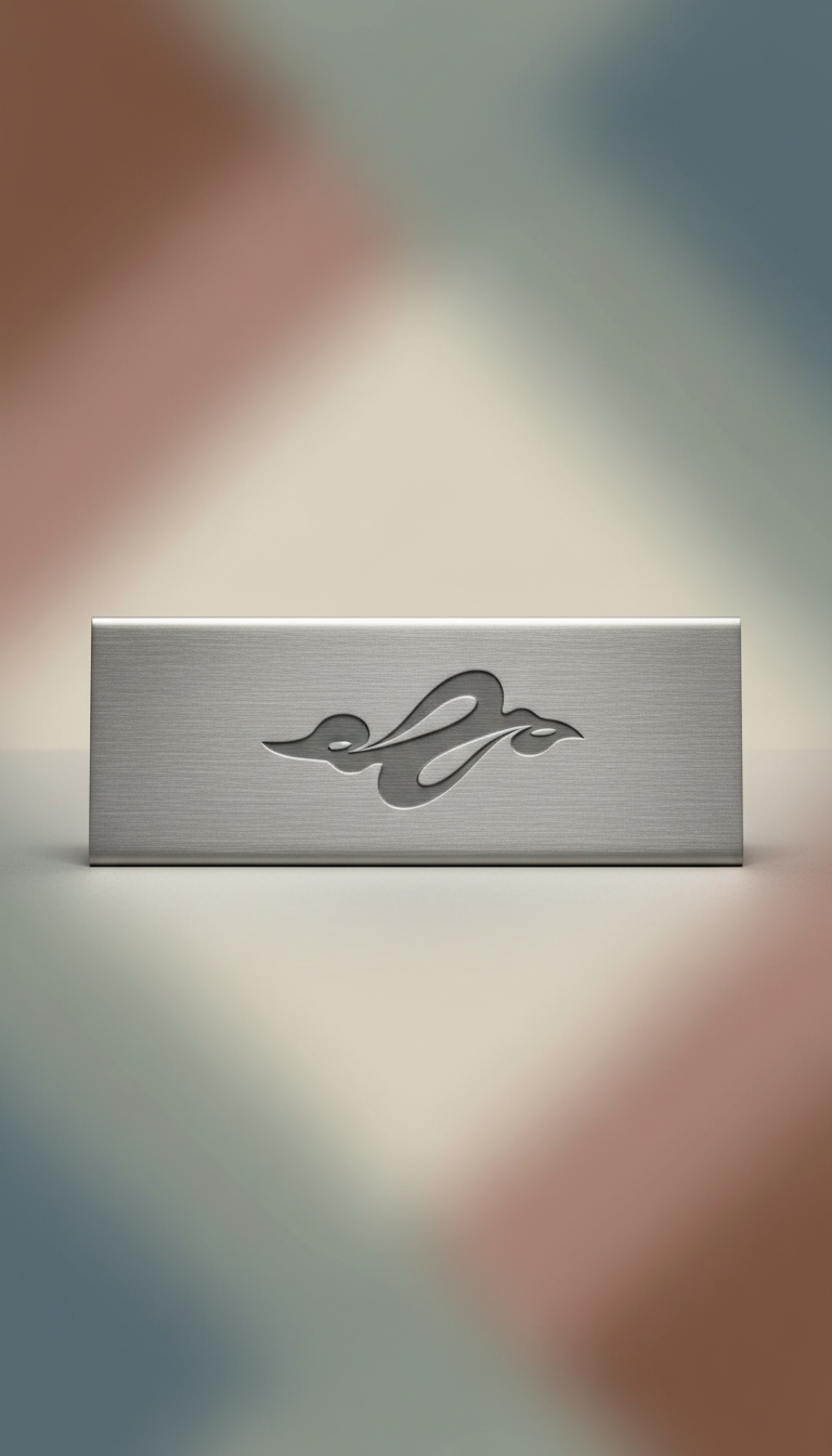 Brushed Metal Desk Nameplate Engraved Logo