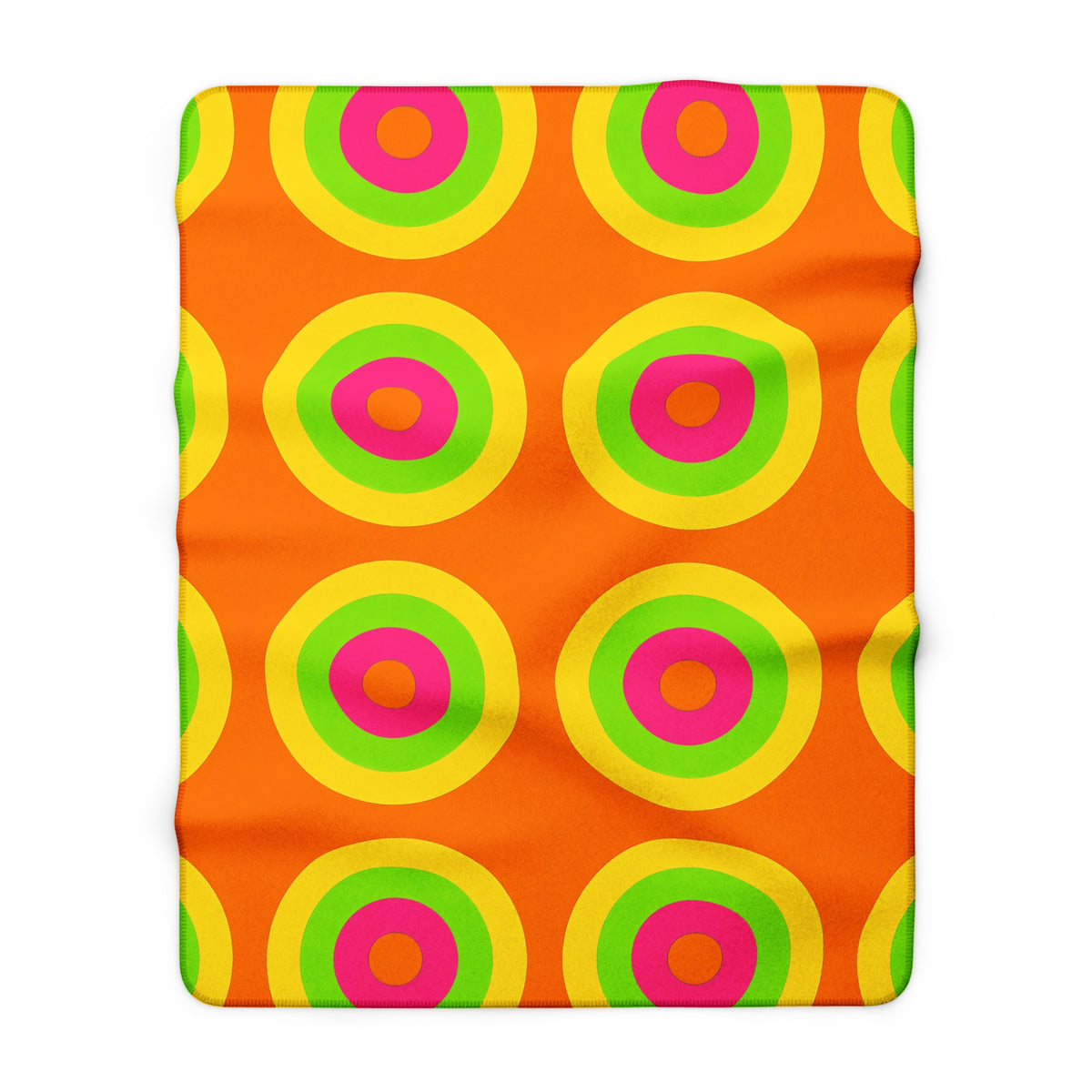 Giant Op-Art Jewel Rings Sherpa Fleece Blanket – Hot Citrus Festive