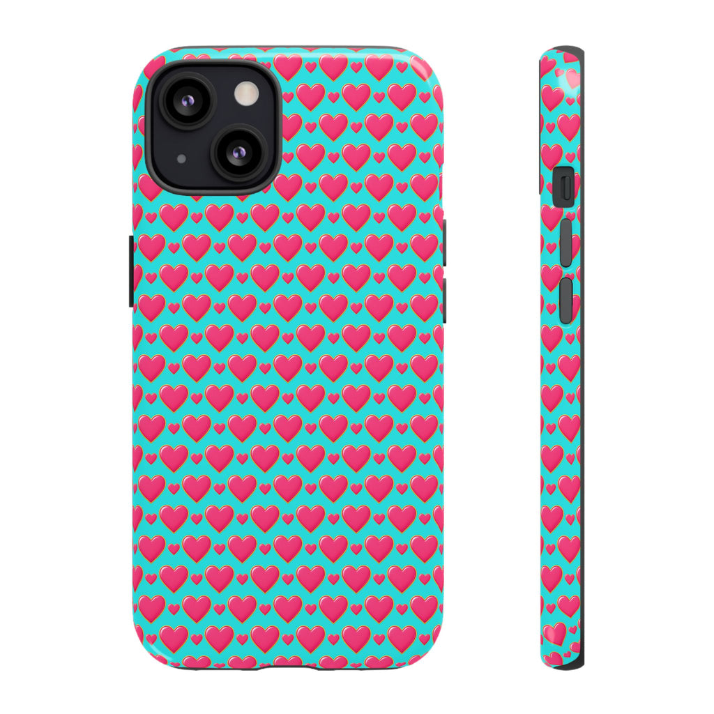Heart Bubble Grid Tough Phone Case – Pop Hearts Pattern