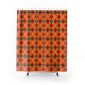 Jewel Harlequin Check Shower Curtain – Cranberry Spice