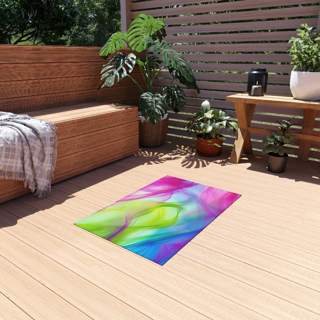 Silk Smoke Waves Outdoor Rug – Flowing Abstract Art