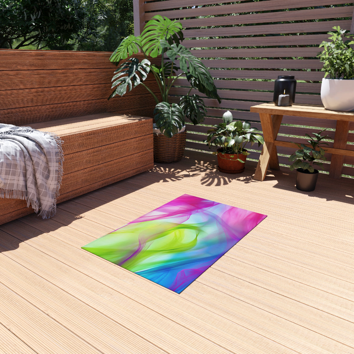 Silk Smoke Waves Outdoor Rug – Flowing Abstract Art