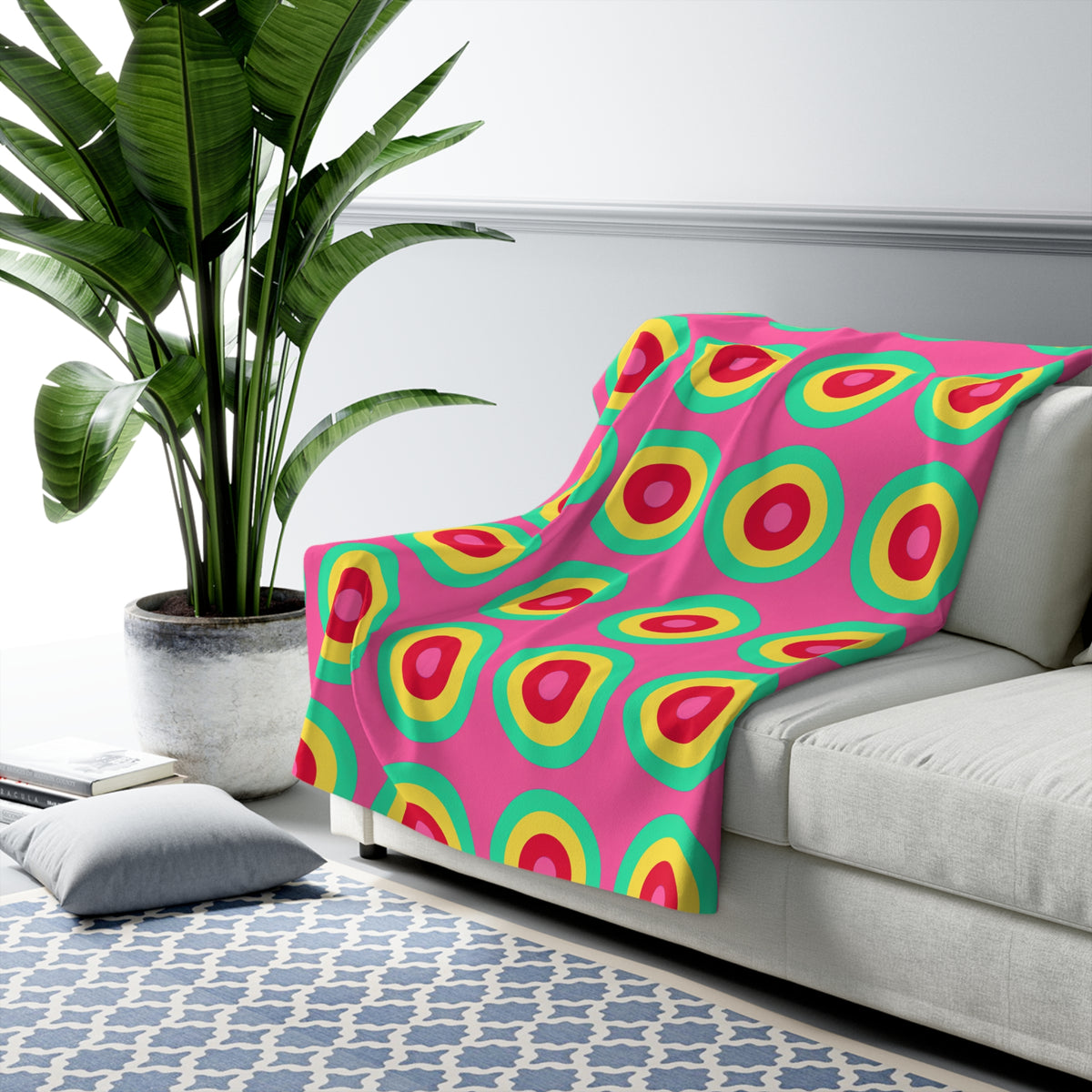 Giant Op-Art Jewel Rings Sherpa Fleece Blanket – Candy Christmas
