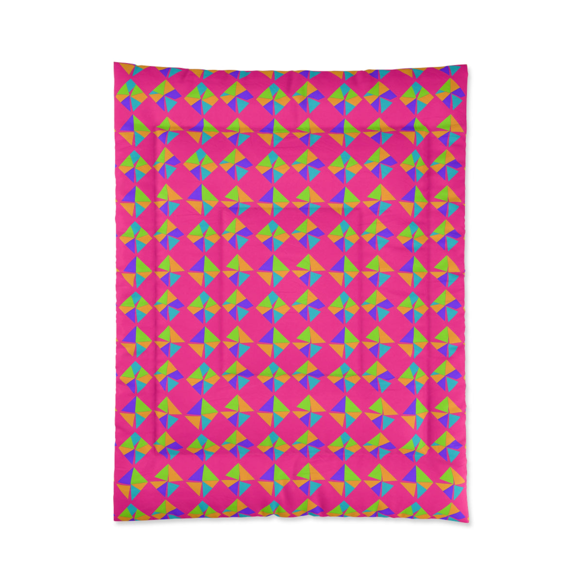 Stacked Cubist Prisms Comforter – Tropical Punch