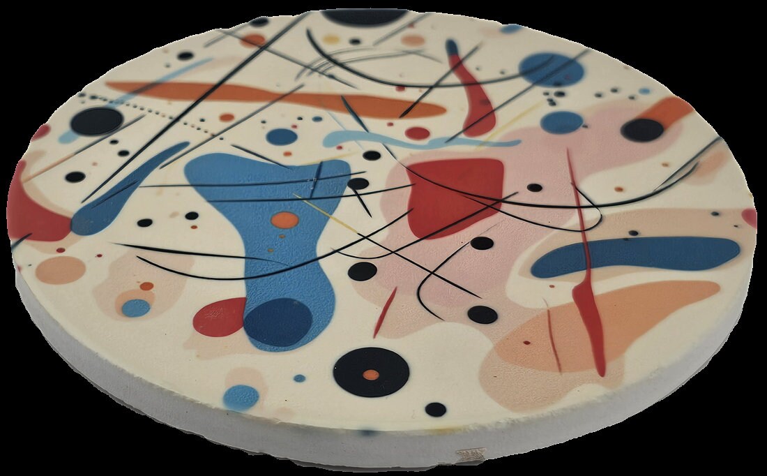 AI24017C Ink Splat Effect Round Ceramic Coasters- Set of 6, colourful, gift for all occasions, six unique designs.