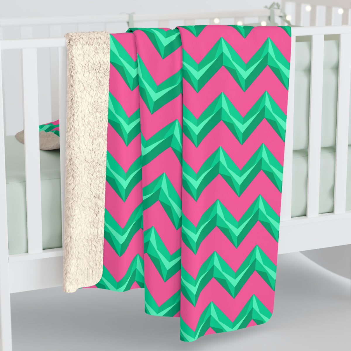 Broad Cut-Gem Chevrons Sherpa Fleece Blanket – Candy Christmas