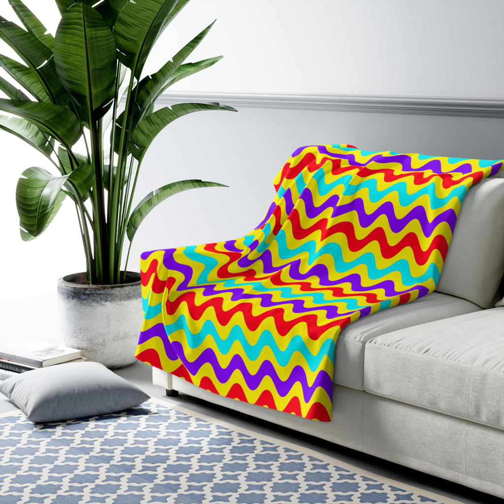 Big Ripple Chevrons Sherpa Fleece Blanket – Op-Art Chevron Pattern