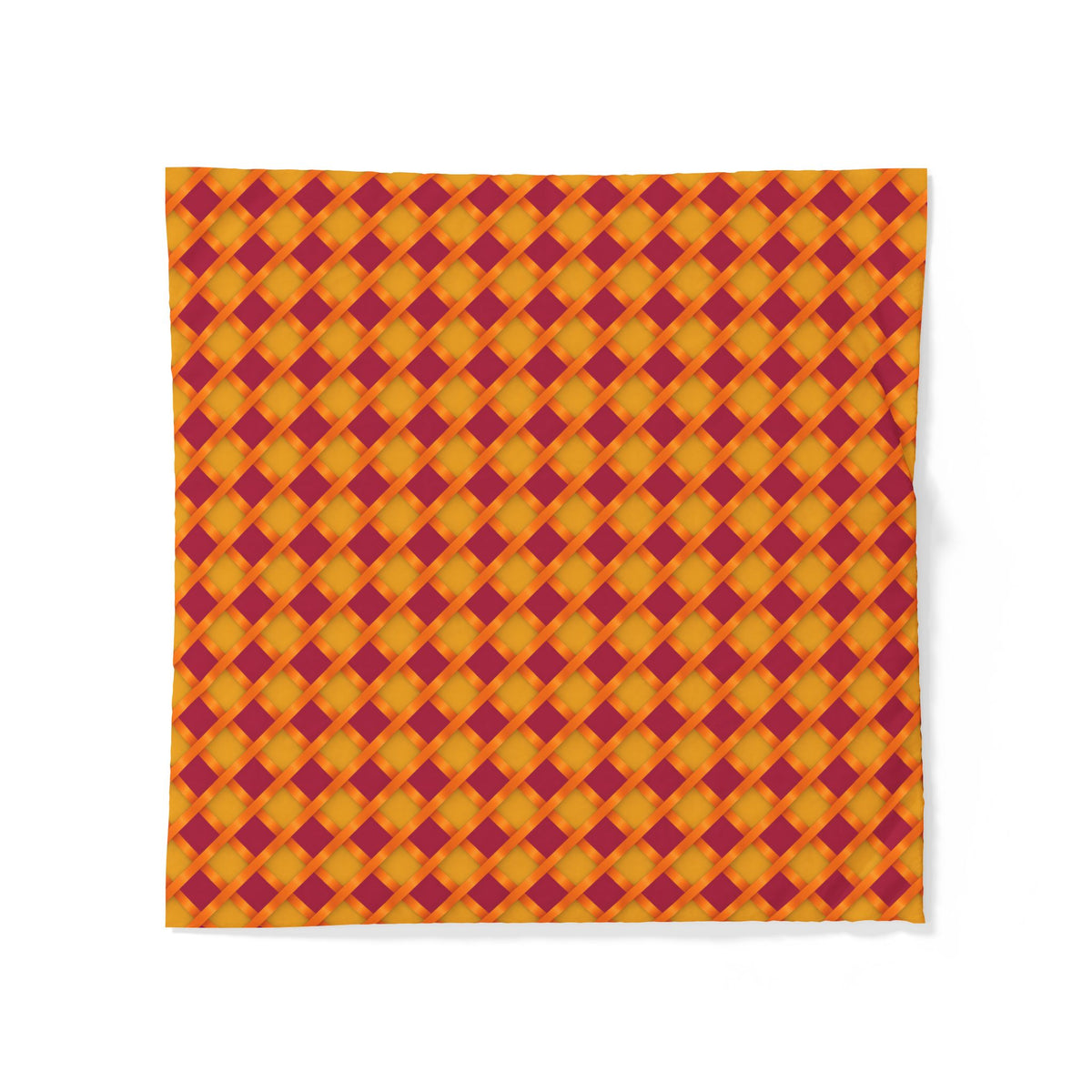 Broad Gold Diamond Trellis Cotton Duvet Cover – Cranberry Spice
