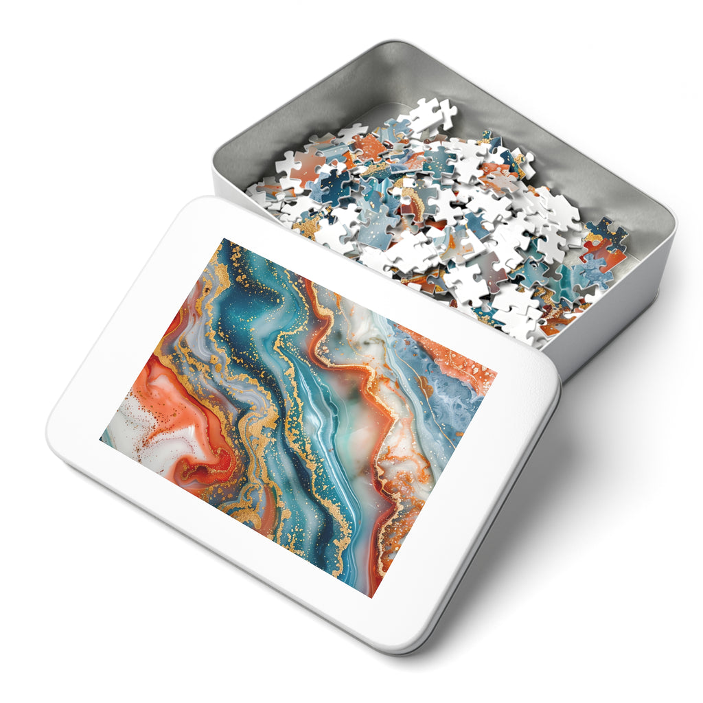 Molten Marble Jigsaw Puzzle with Tin – Marble Art