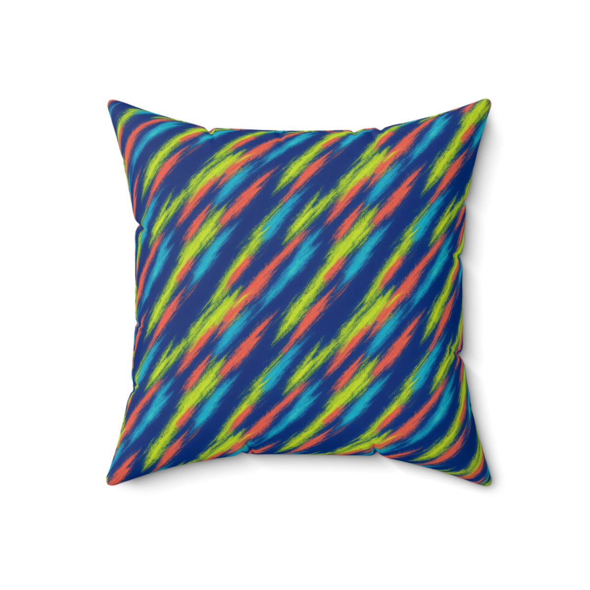 Arashi Neon Streaks Faux Suede Cushion – Shibori Dye Pattern