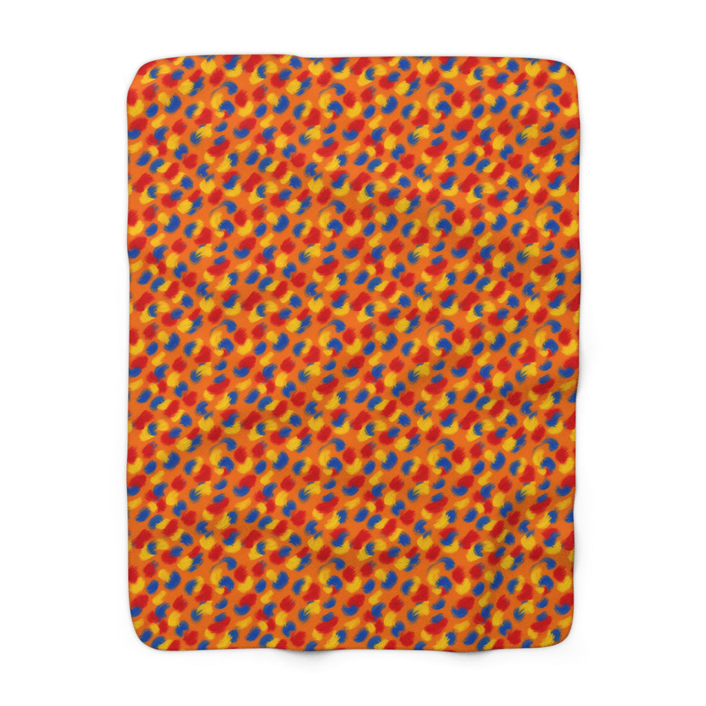 Wet Stroke Blends Sherpa Fleece Blanket – Expressionist Brushstroke Abstract Pattern