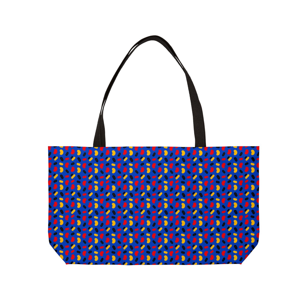 Bean Scatter Blue Weekender Tote Bag – Pop Abstract Pattern