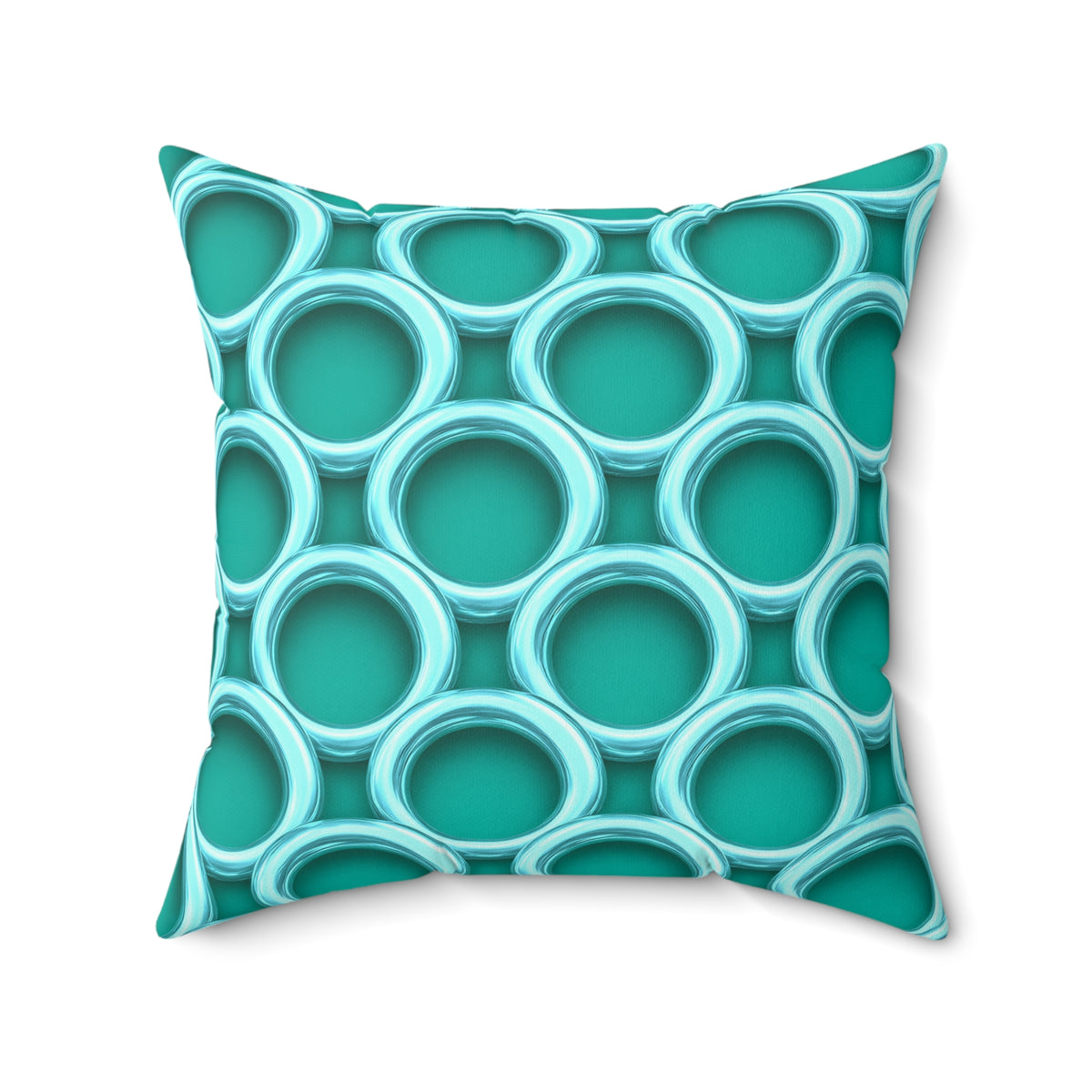 Big Gold Ring Weave Faux Suede Cushion – Peacock Jewel