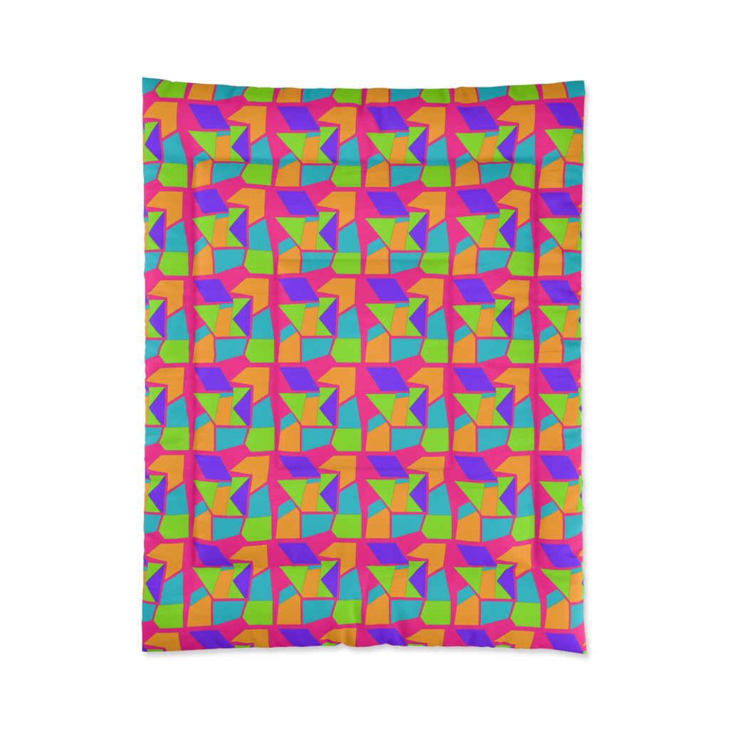 Cubist Block Quilt Comforter – Tropical Punch