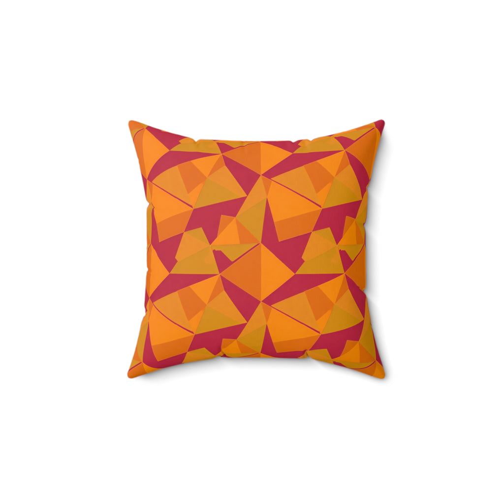Faceted Gold Panels Faux Suede Cushion – Cranberry Spice