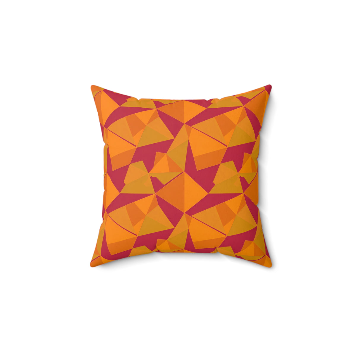 Faceted Gold Panels Faux Suede Cushion – Cranberry Spice