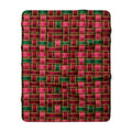 Ribbon Weave Sherpa Fleece Blanket – Holographic-Look Geometric Pattern
