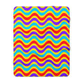 Wide Wave Interference Sherpa Fleece Blanket – Op-Art Waves Pattern