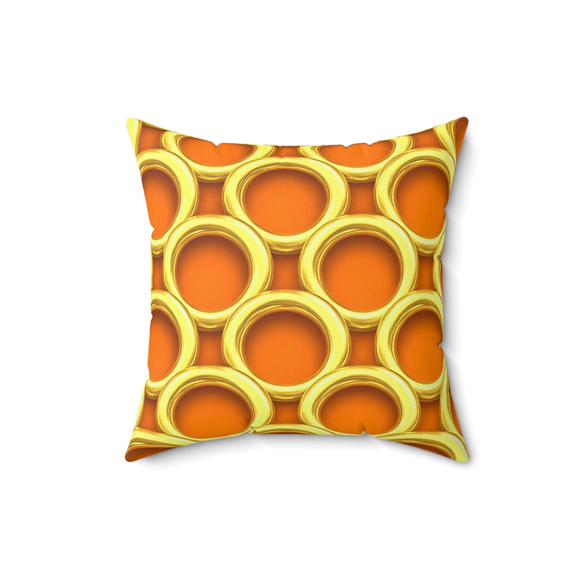 Big Gold Ring Weave Faux Suede Cushion – Hot Citrus Festive