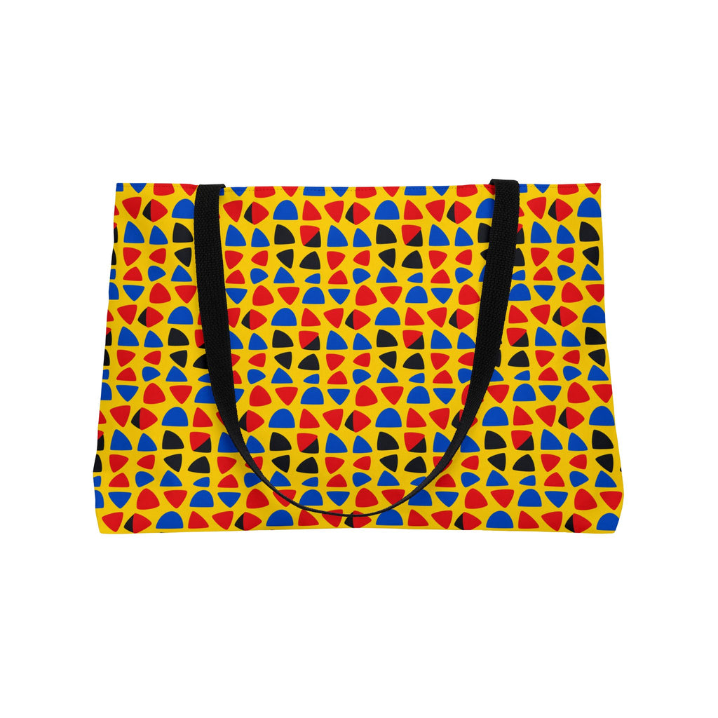 Cut-Out Arcs Yellow Weekender Tote Bag – Cut-Paper Abstract Pattern