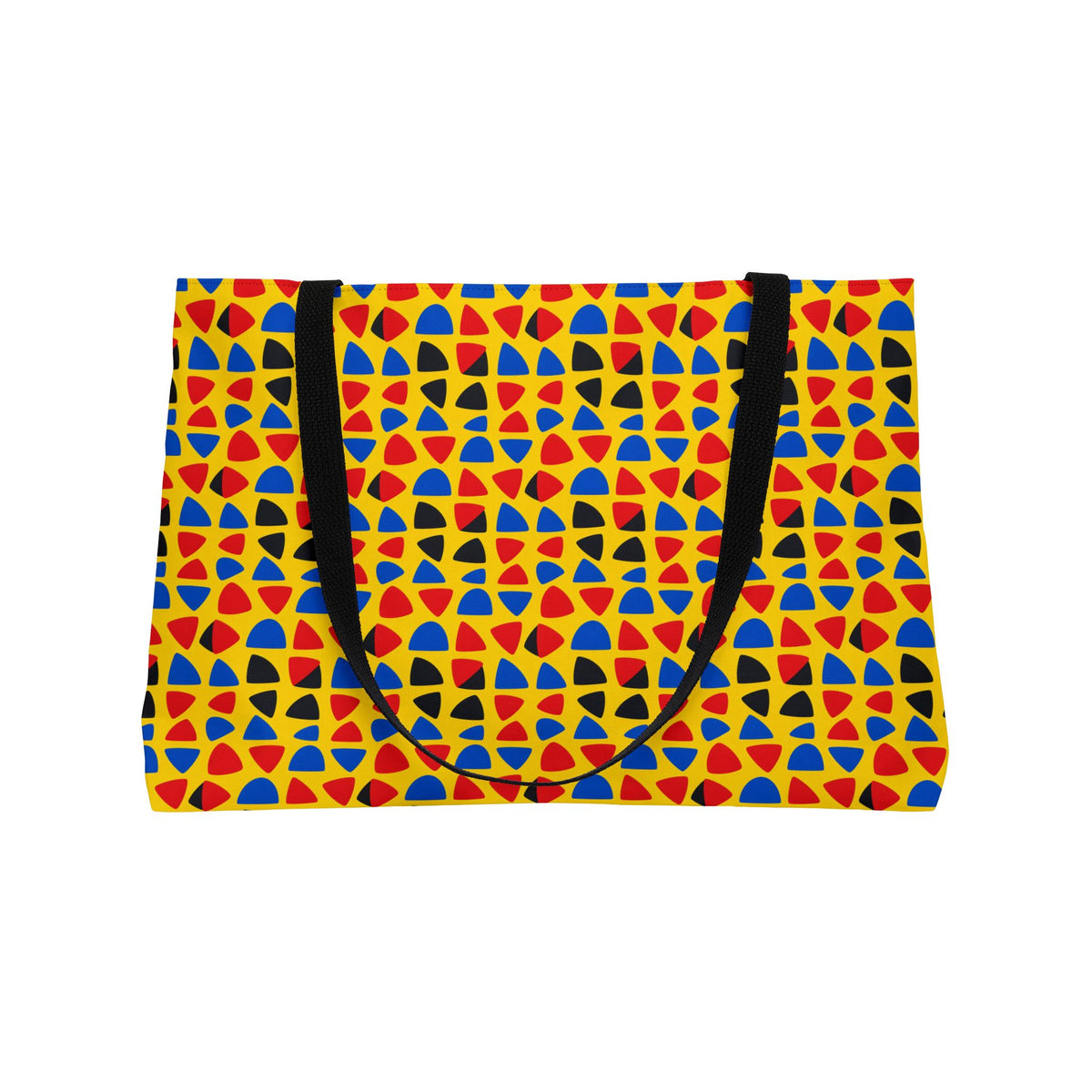 Cut-Out Arcs Yellow Weekender Tote Bag – Cut-Paper Abstract Pattern