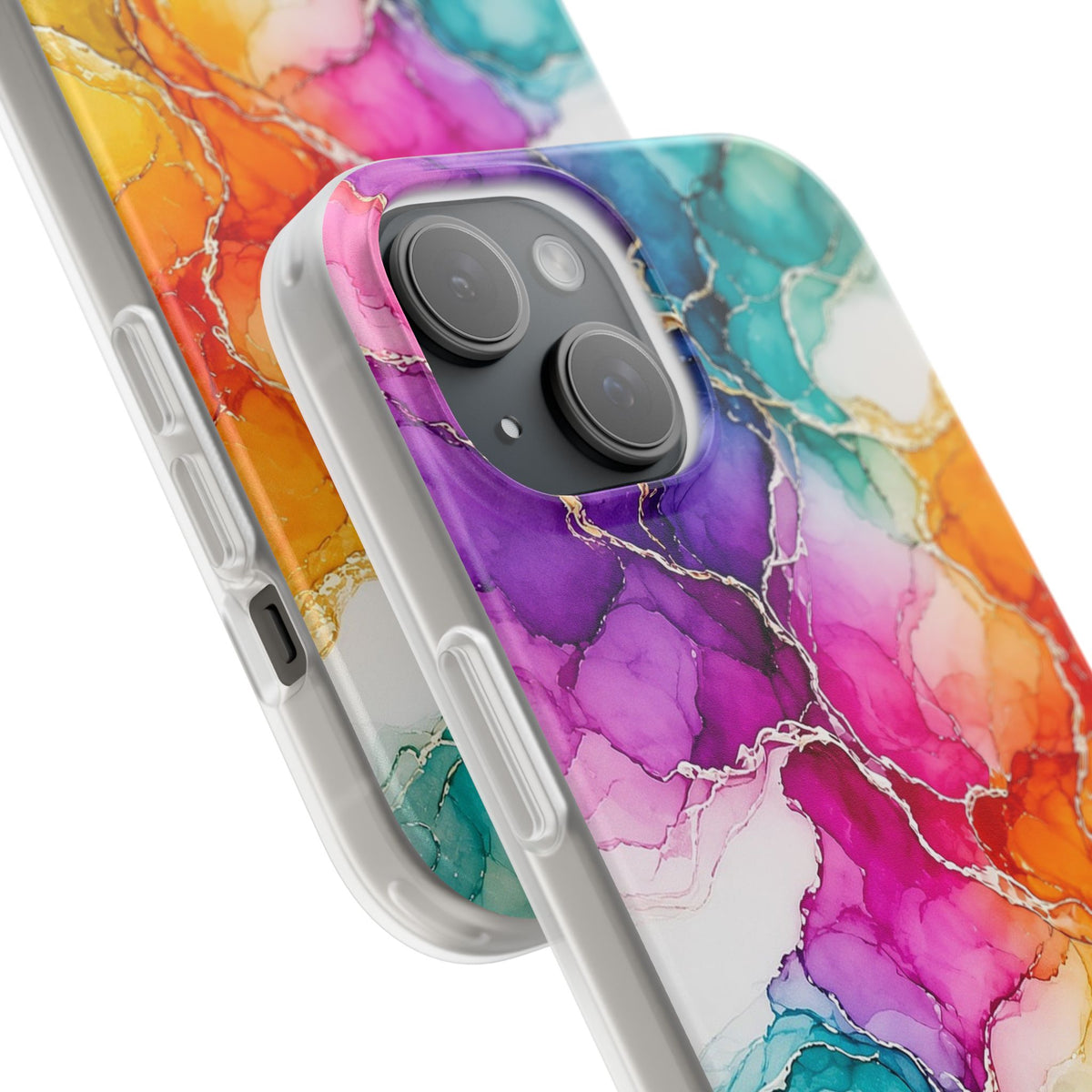 Rainbow Alcohol Ink Bloom Flexi Phone Case