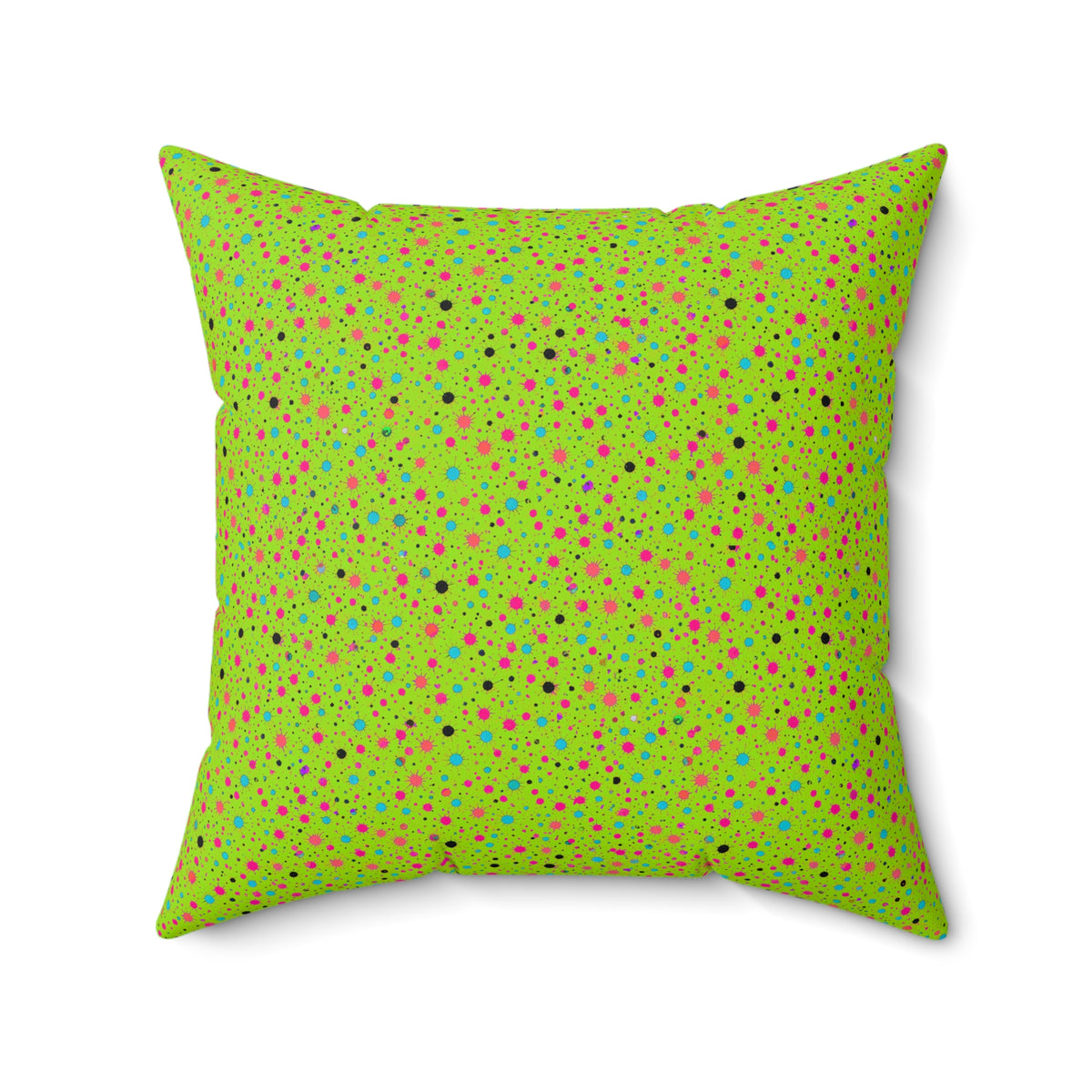 Confetti Spatter Faux Suede Cushion – Tropical Punch