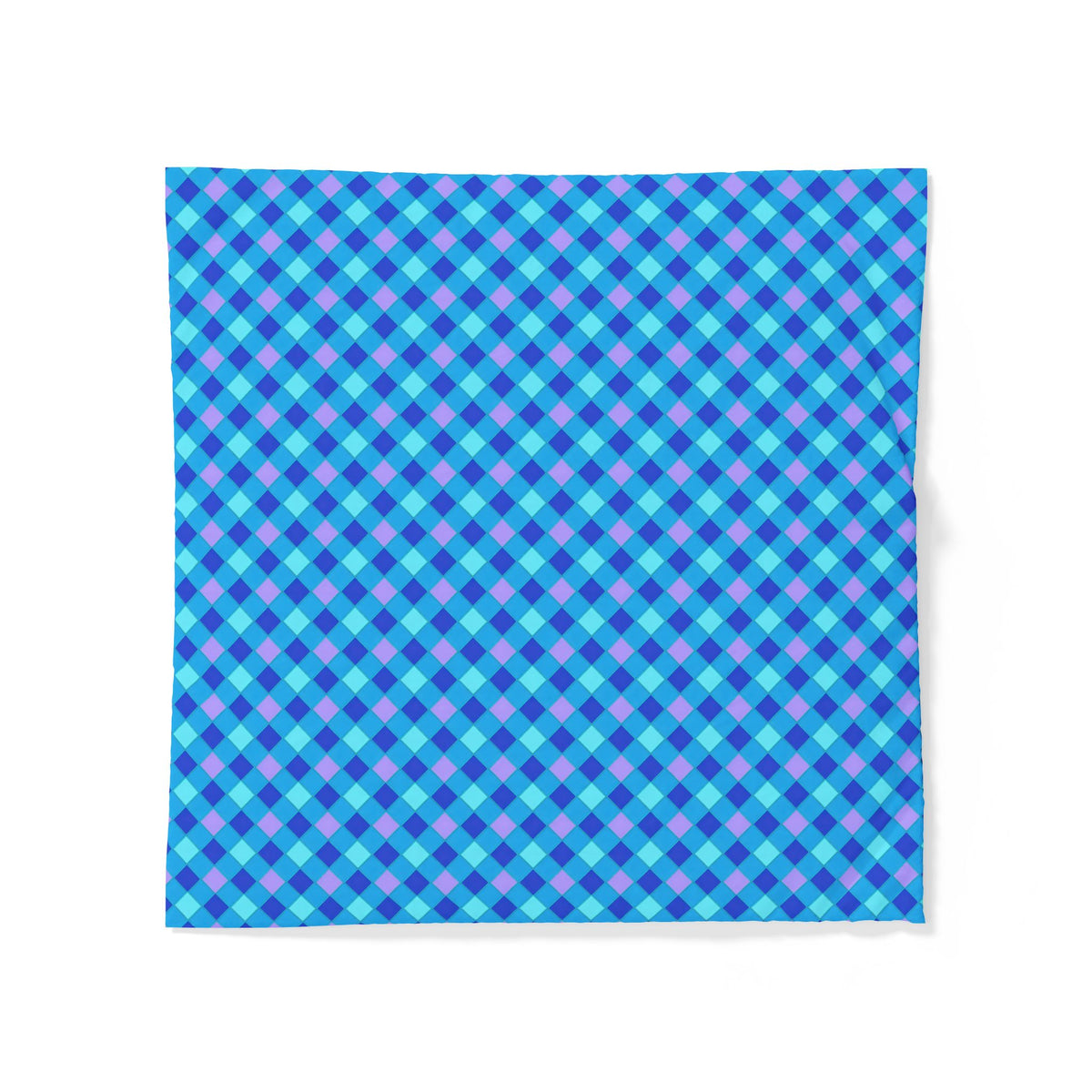 Jewel Harlequin Check Cotton Duvet Cover – Ice Jewel