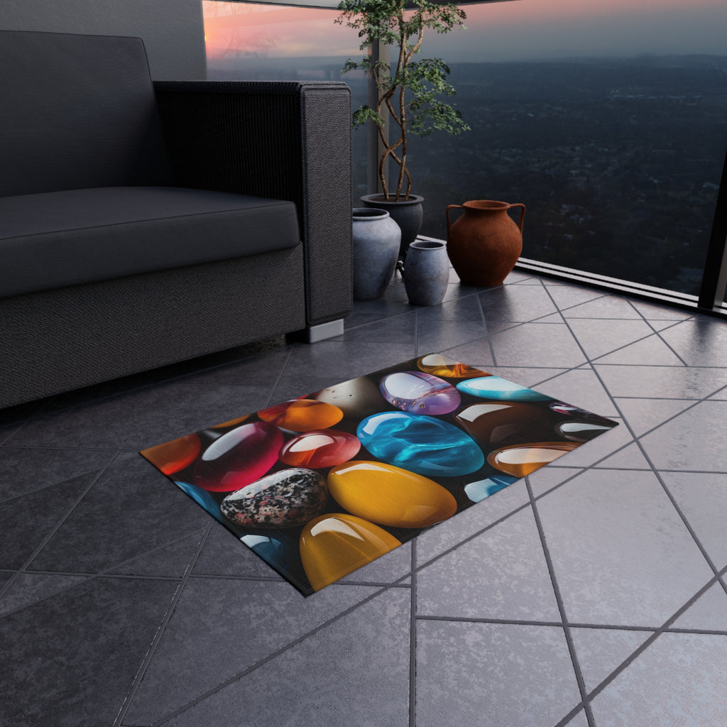 Jewel Pebbles Outdoor Rug – Gemstone Art