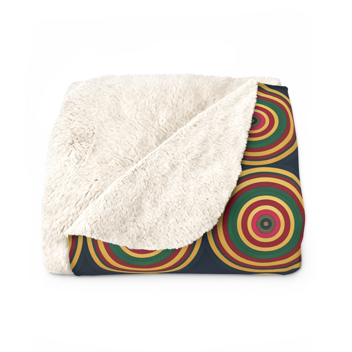 Op-Art Jewel Rings Sherpa Fleece Blanket – Kaleidoscopic Pattern