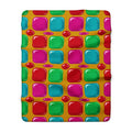 Giant Puffy Glass Cushions Sherpa Fleece Blanket – Glossy Candy Glass Pattern