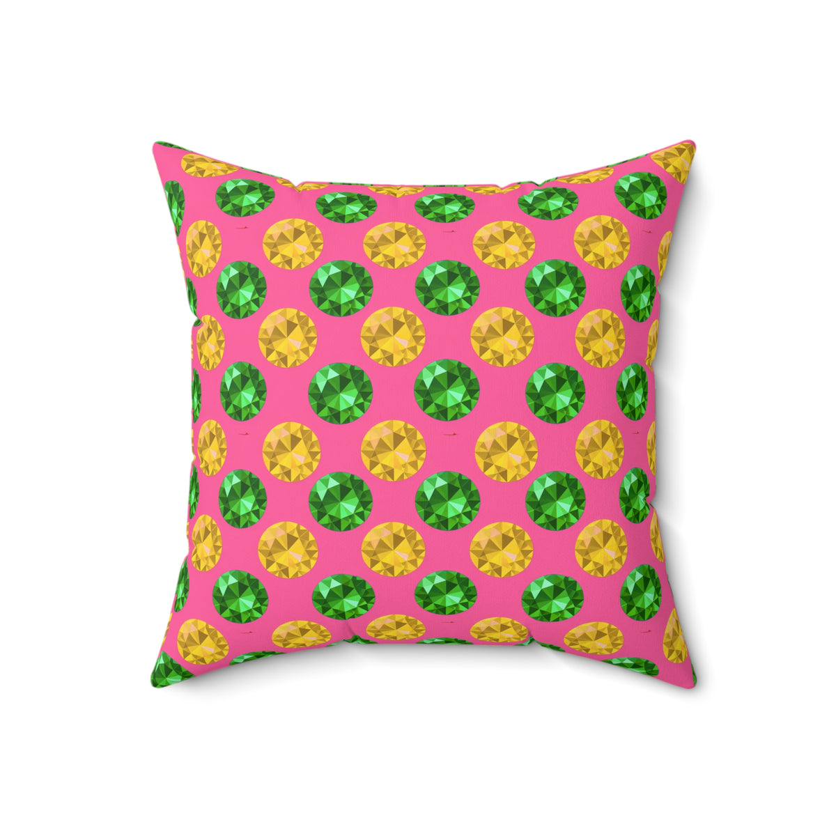 Half-Drop Gem Grid Faux Suede Cushion – Candy Christmas